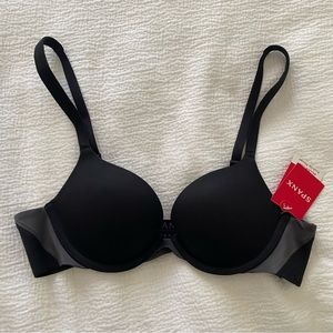 NWT Spanx Pillow Cup Push-Up Plunge Bra 34A Black